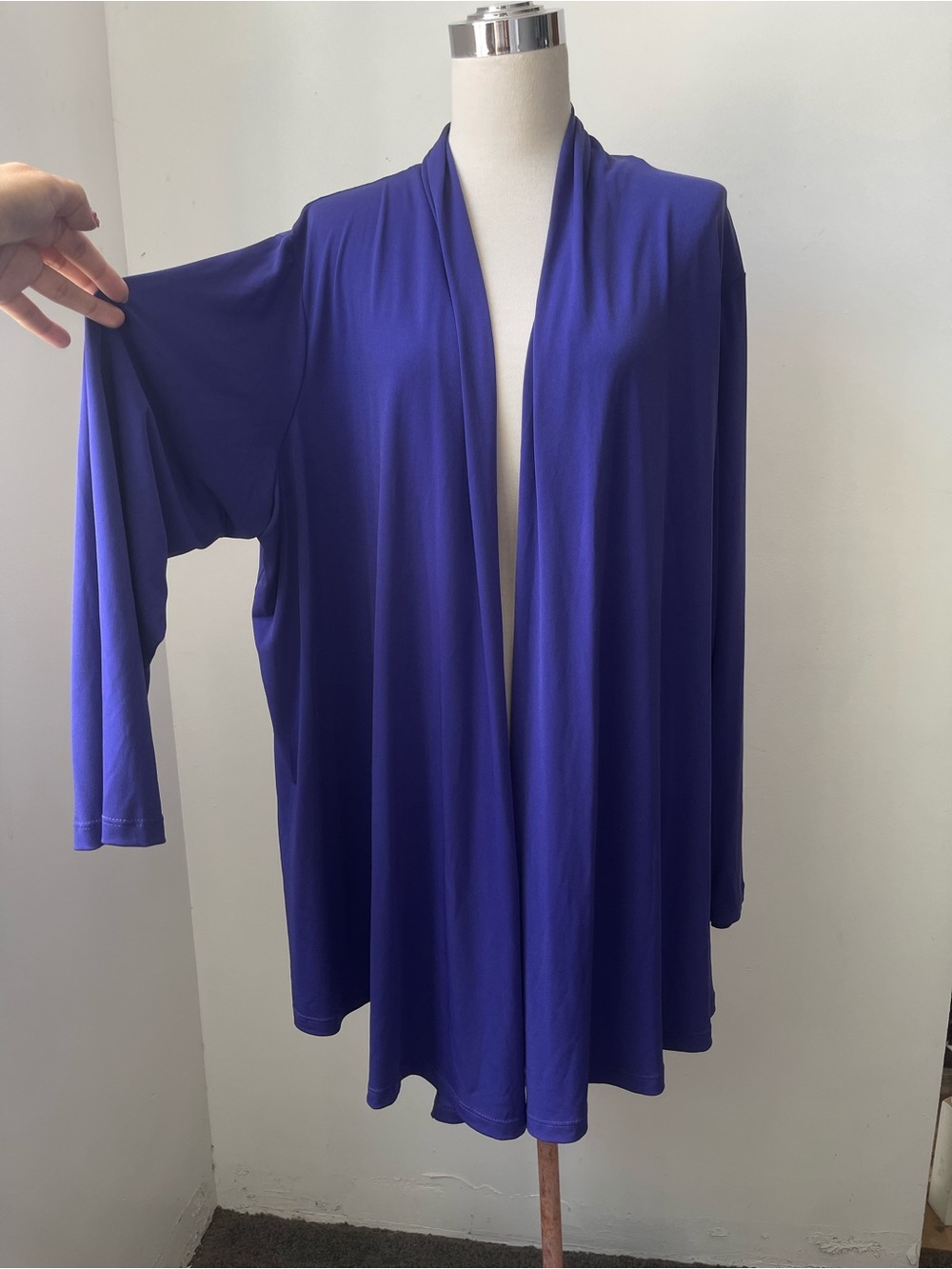 Susan Graver Open-Front Cardigan - Deep Royal Blue